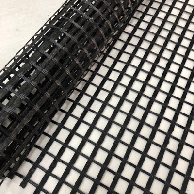 舗装の地面安定のための黒い網のガラス繊維Geogrid